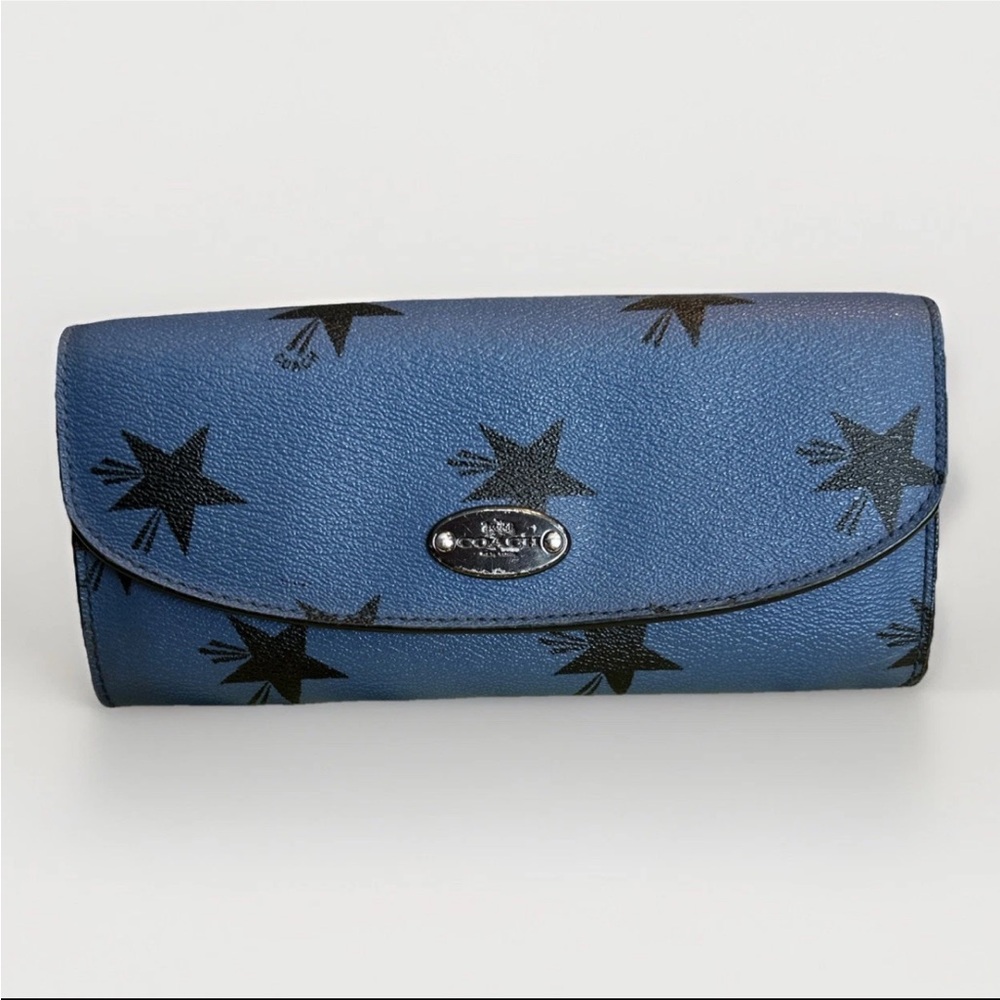 Coach F53568 Pop Slim Envelope Coated Canvas Wallet Star Canyon Fair Condition